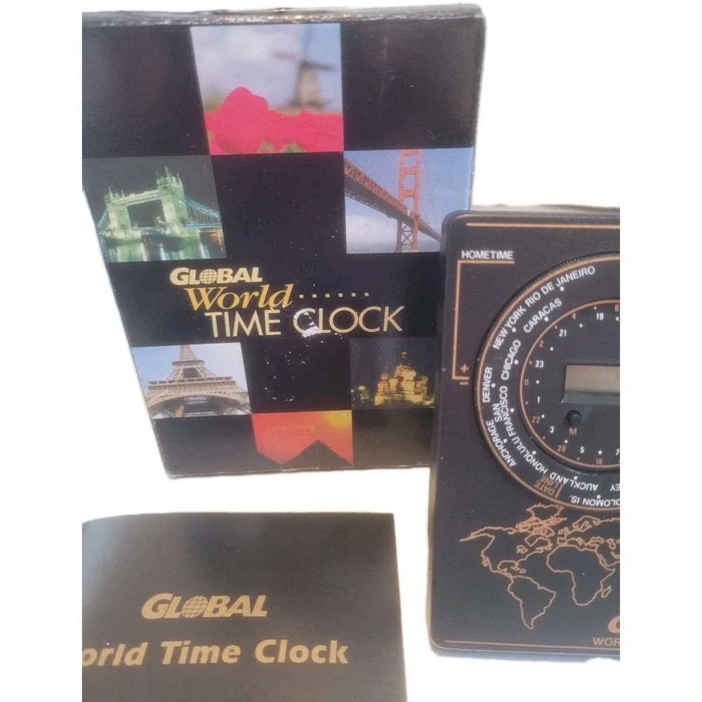 Vintage Global World Time Clock‎ w Box & Instructions SP13342